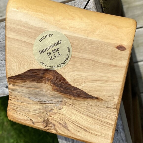 Juniper Wood Handmade Boho Wooden Candle Votive Holder Natural Cabin Western - Picture 9 of 12